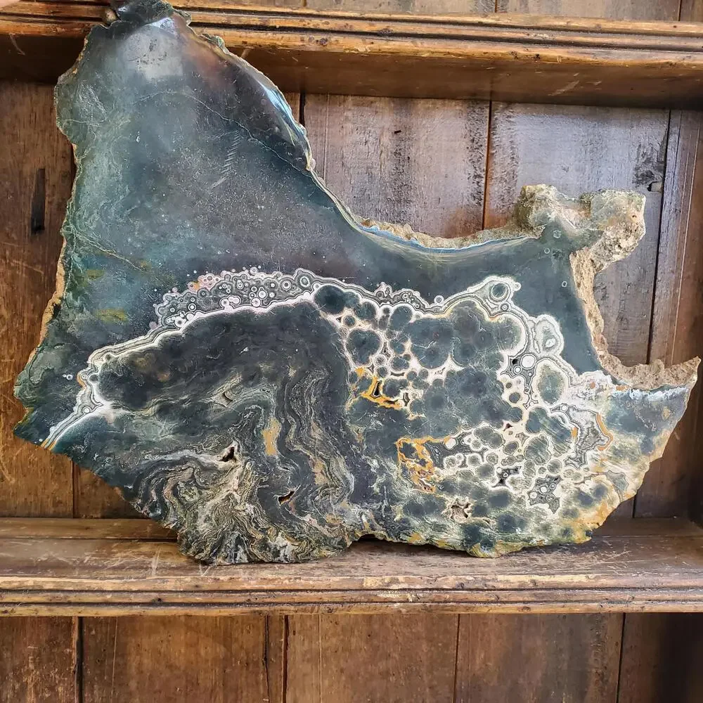 7lbs+ Old Stock Seventh Vein Kambaby Ocean Jasper RARE Orbicular Freeform Displ